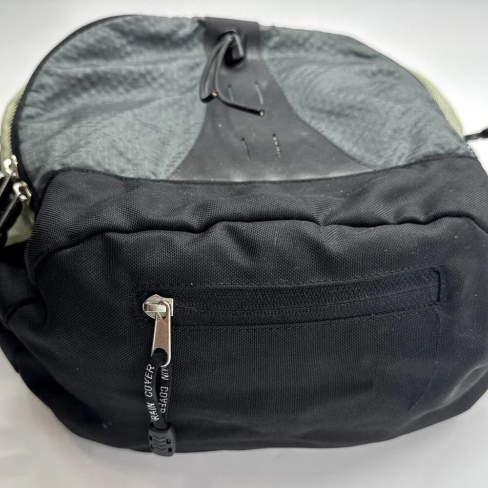 Eddie Bauer Backpack Hiking Black Green Insulated Pocket School Travel w/ Cover